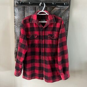 Men's Dakota Long Sleeve Red & Black Buffalo Checkered Button Down Shirt